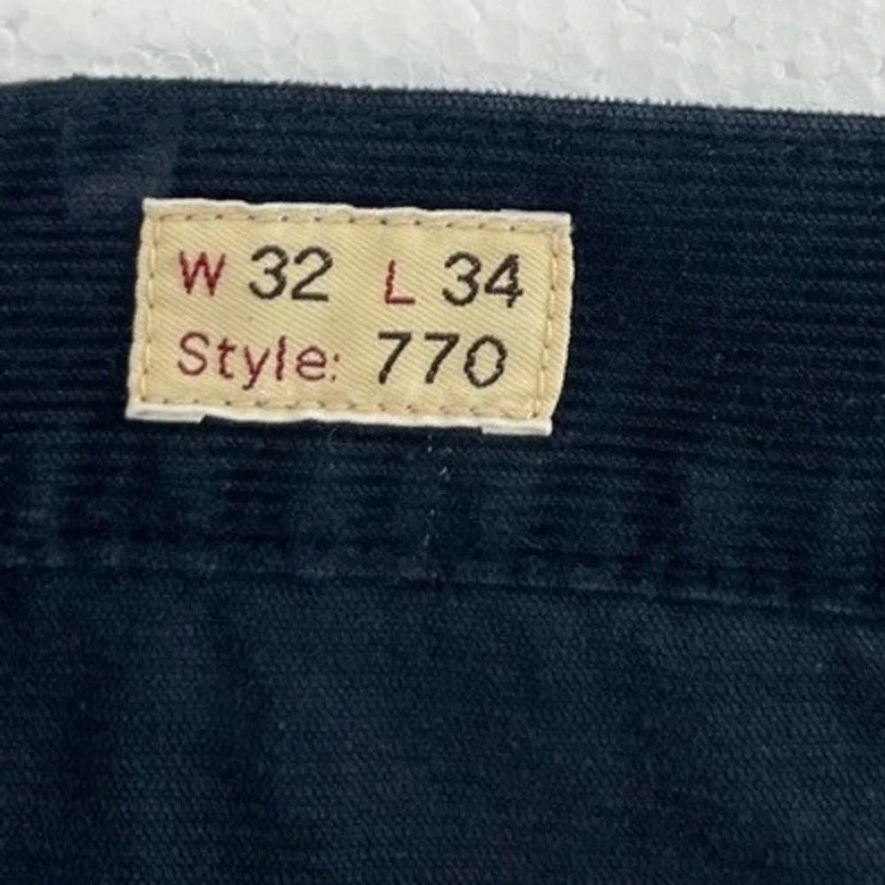J. Crew Style 770 Corduroy‎ Pants Mens Fits 32x30 Navy Blue